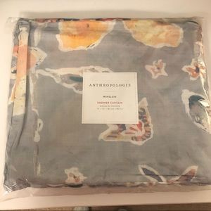 Brand New Anthropology Winslow Grey Shower Curtain